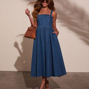 Meralda Corset Denim Midi Dress