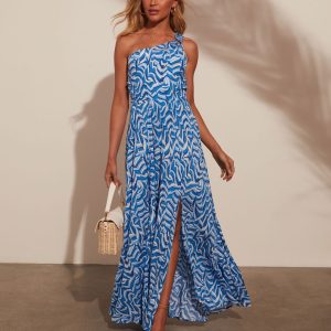 Maybelle One Shoulder Printed Maxi Dress
