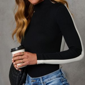 Lets Get Lost Colorblock Turtleneck Sweater