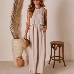 Saltwoven Crochet Bodice Maxi Dress