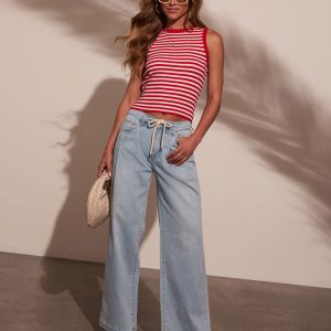 Wanderfolk Super Stretch Drawstring Wide Leg Jeans
