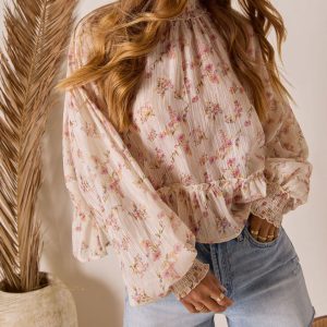 Cienna Mock Neck Blouse