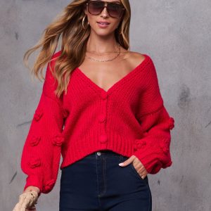 Sonja Knit Floral Detail Cardigan