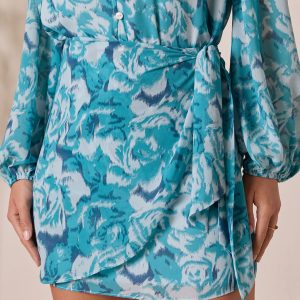 Sangria Sunrise Wrap Mini Skirt