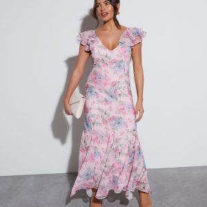 Orchard Floral Ruffle Sleeve Maxi Dress