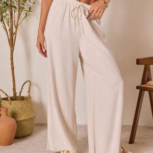 Grecian Glow Linen Wide Leg Pants