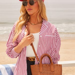 Picnic Date Woven Top Handle Tote Bag