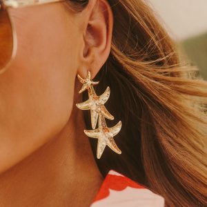 Sandbar Tiered Starfish Earrings