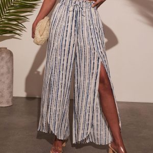 Jessey Abstract Side Slit Pants