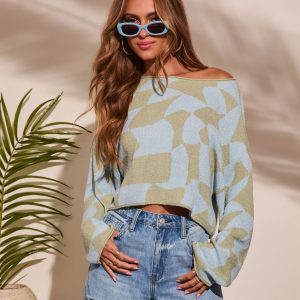 Rowyn Checkered Abstract Sweater