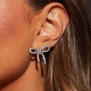 Say You Love Me Rhinestone Bow Studs