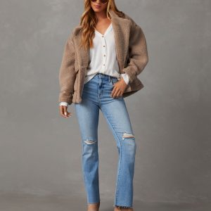 Auggie Super Stretch High Rise Distressed Flare Jeans