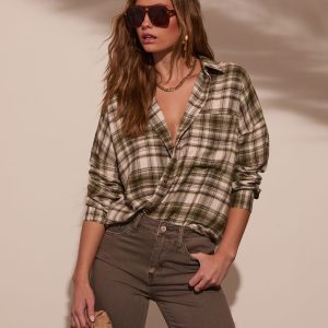Silvie Plaid Button Down Top