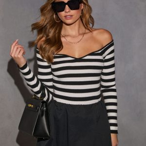 Jennah Off The Shoulder Striped Top