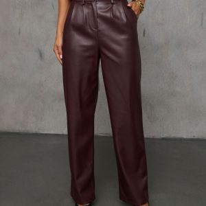 Look This Way Pleated Leather Pants