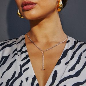 Nyx Two Tone Lariat Necklace