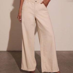 Leema Stretch Wide Leg Twill Pants
