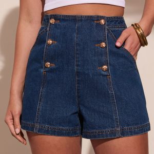 Heritage Hues High Rise Sailor Denim Shorts