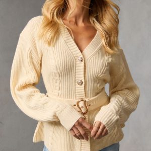 Old Harbor Belted Cable Knit Sweater