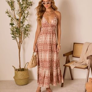 Solena Tired Abstract Maxi Dress