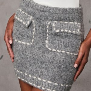 Posy Front Pocket Contrast Stitch Mini Skirt