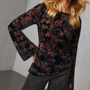 Nurie Velvet Burnout Printed Top