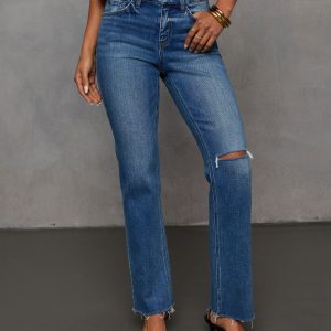 Elodiena Super Stretch Distressed Skinny Jeans