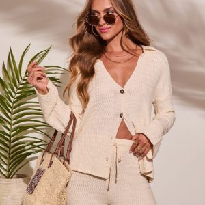 Lost In Laguna Knit Button Down Top