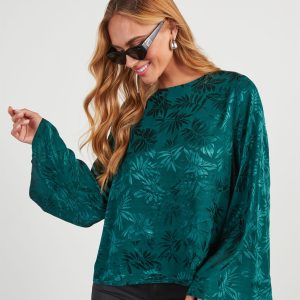 Odette Embossed Wide Sleeve Top
