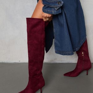 Spiced Garnet Suede Over The Knee Boots