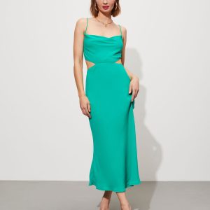 Seraphine Cowl Neck Cutout Midi Dress
