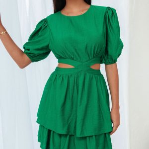 Roselynn Side Cutout Tiered Mini Dress