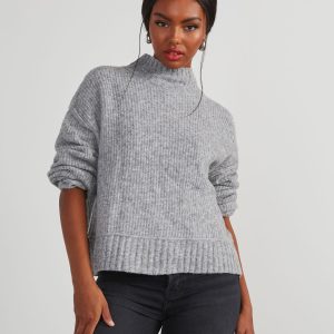 Same Energy Marled Mock Neck Sweater