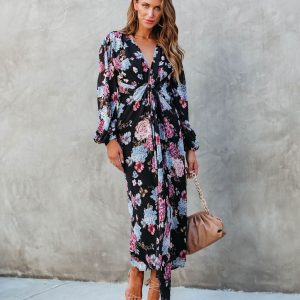Holley Floral Twist Front Maxi Dress