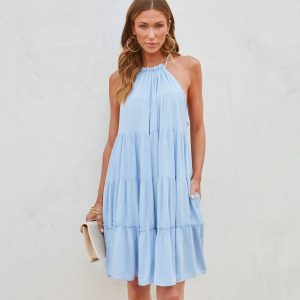 Thea Halter Tiered Mini Dress