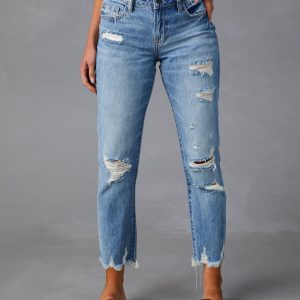 Nila Mid Rise Distressed Boyfriend Jeans